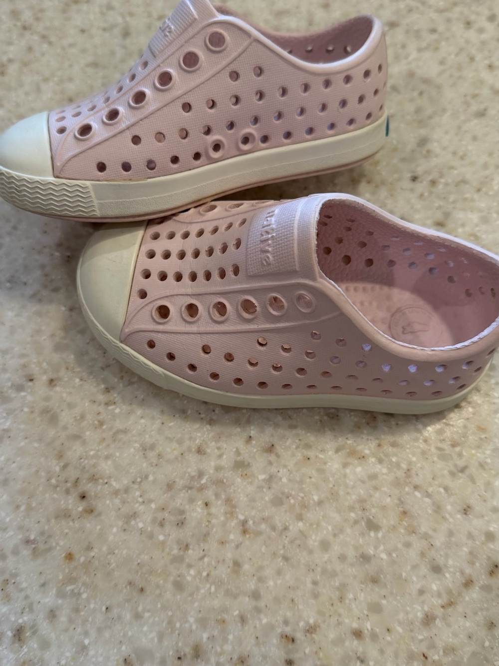 Native Kids Jefferson Slip-On Water Shoes in Light Pink with White Toe